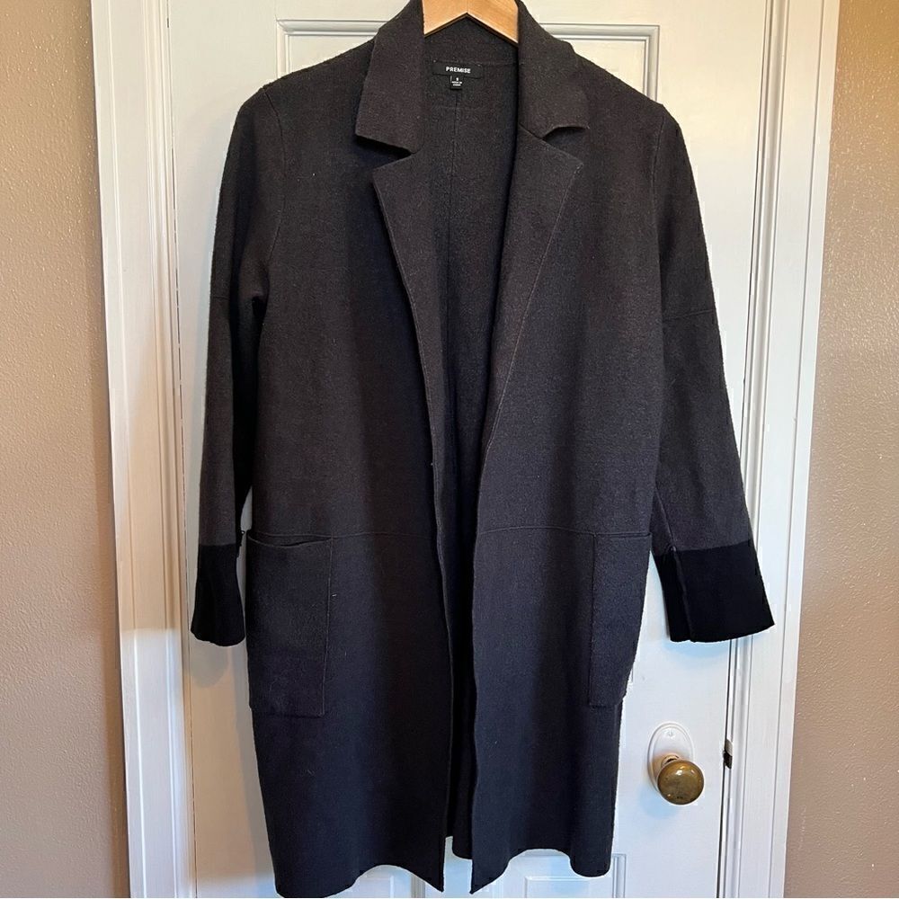 Premise Black Duster Sweater Coat